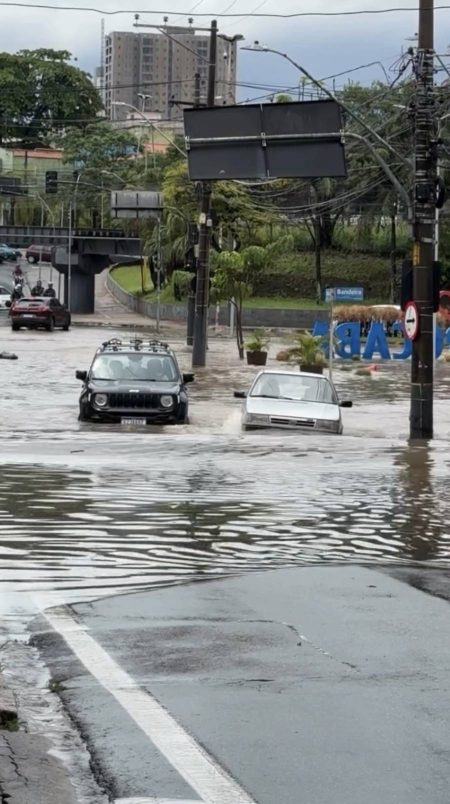 Humilhados sendo exaltados! Carro popular vence enchente e deixa outro para trás; veja
