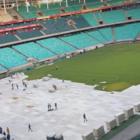 VÍDEO: Operação transforma Arena Fonte Nova para jogo após show de Caetano e Bethânia