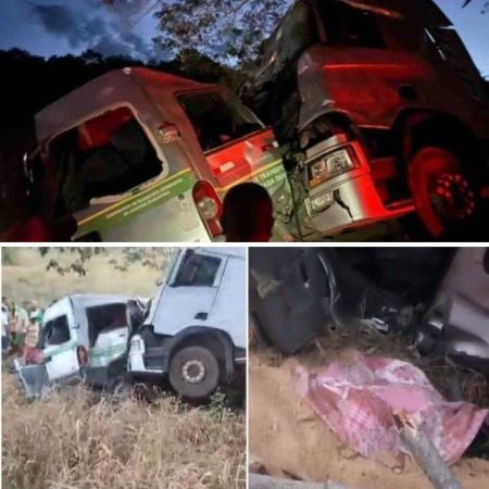 Acidente entre van e carreta na BR-242 na Chapada Diamantina deixa vários mortos