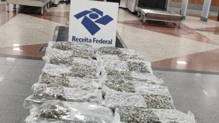Receita Federal encontra 9,780 kg de maconha no aeroporto de Salvador