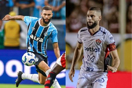 Alvo do Vitória, Wagner Leonardo entra em campo pelo Grêmio durante negociação