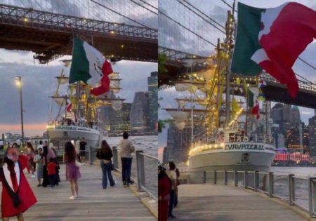 Vídeo: Navio da Marinha do México colide com ponte do Brooklyn, em Nova York