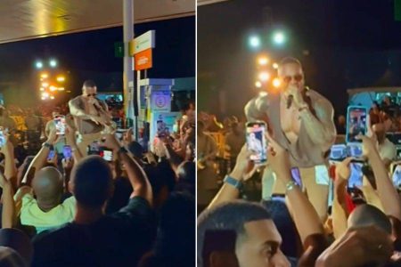 Posto vira palco: Léo Santana grava novo EP durante ação surpresa em Salvador