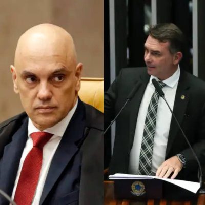 ministro Alexandre de Moraes e Flávio Bolsonaro