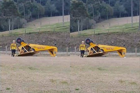 Queda de avião de pequeno porte deixa um morto em Bom Retiro