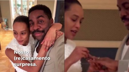 Lázaro Ramos surpreende Taís Araújo com “recasamento”