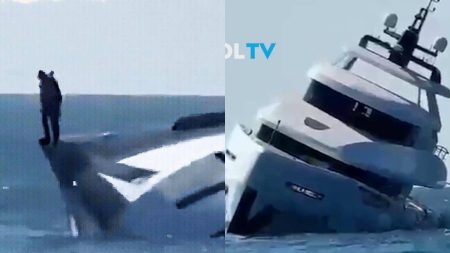 Iate de Luxo afunda logo após ser colocado na água