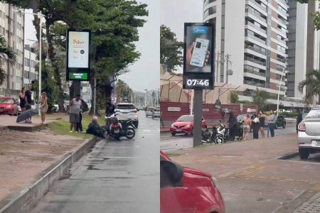 Acidente entre carro e moto deixa trânsito lento na Av. Oceânica