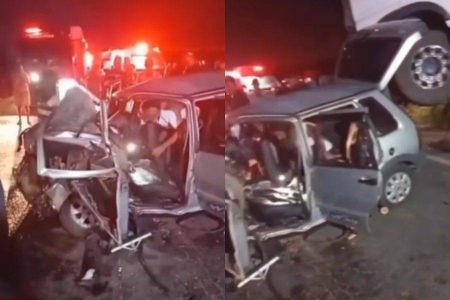 VÍDEO: Acidente deixa vítimas presas às ferragens na BR-324 em Candeias