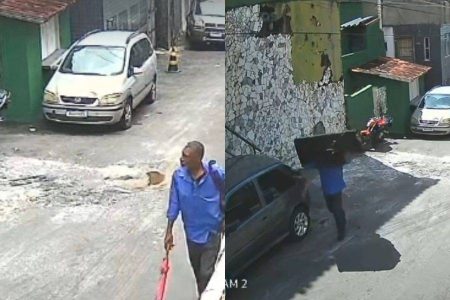 VÍDEO: Homem invade casa e furta televisão em plena luz do dia no Garcia