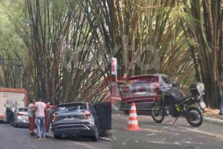 Acidente envolve três veículos em via de acesso ao aeroporto