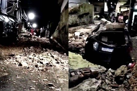 VÍDEO: Temporal derruba muro de escola em Salvador
