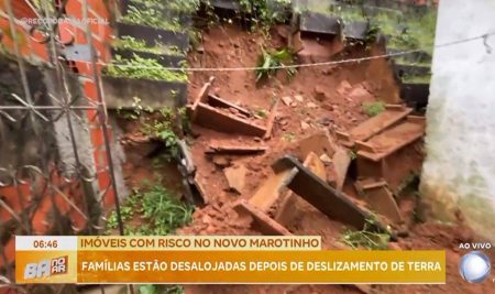 Deslizamento de terra atinge comunidade do Marotinho, em Bom Juá, após fortes chuvas em Salvador