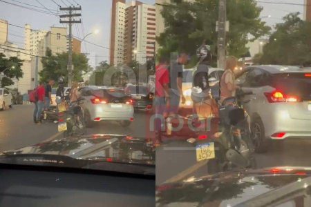 Motorista perde o controle e carro atinge motociclista na Av Princesa Isabel