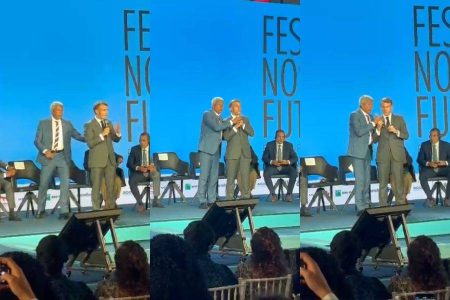 Jerônimo Rodrigues interrompe discurso de Macron em evento; Veja