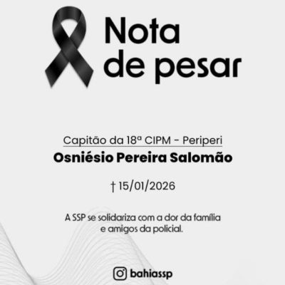 Nota de pesar SSP e Disque Denuncia