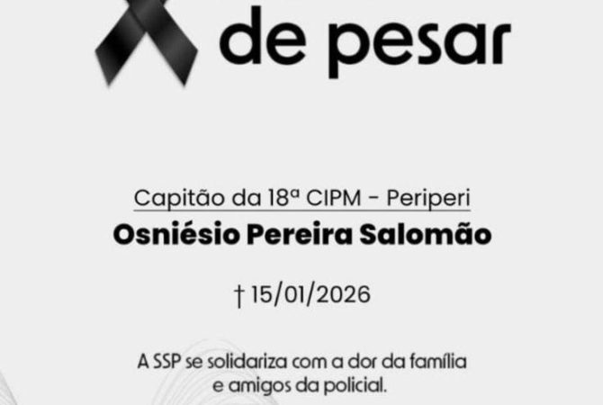 Nota de pesar SSP e Disque Denuncia