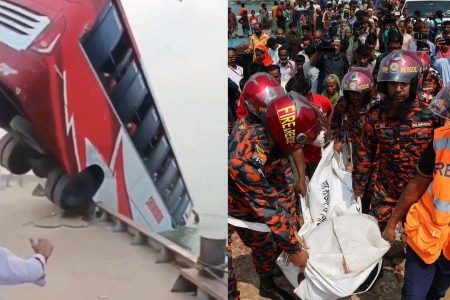 Ônibus cai em rio durante embarque em balsa e deixa 24 mortos