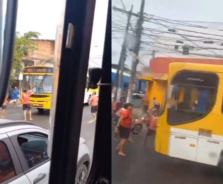 Casal invade ônibus para fugir de linchamento e causa pânico em Salvador