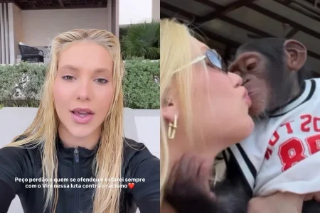 Virgínia se pronuncia após ser acusada de racismo por vídeo beijando macaco