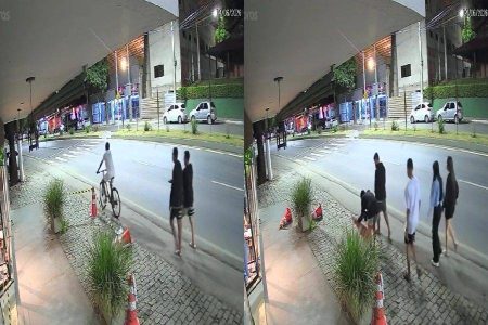 Vídeo destaca gesto de empatia após jovens derrubarem cones em calçada