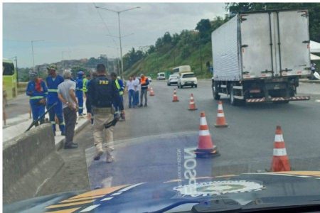 Trecho da BR-324 é parcialmente interditado para nova manutenção