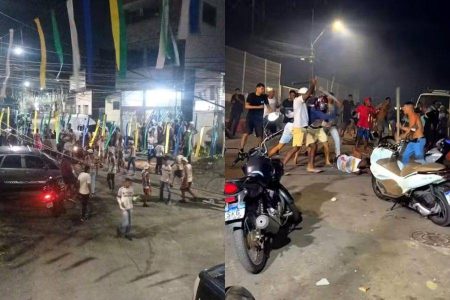 VÍDEO: Torcidas de Bahia e Vitória entram em confronto; polícia apreende explosivos