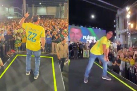 Flávio Bolsonaro “rebola” em evento do PL e repercurte nas redes sociais