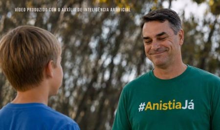 Flávio Bolsonaro aparece com faixa presidencial em novo vídeo de IA