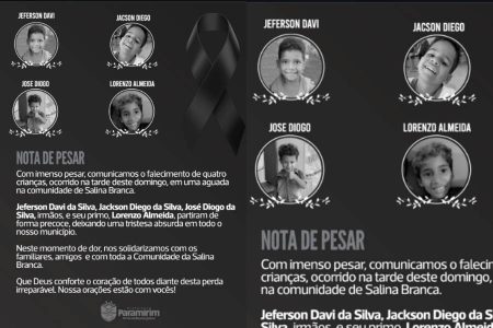 Tragédia: quatro crianças morrem afogadas em propriedade rural