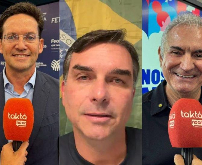 Flávio Bolsonaro declara apoio a João Roma e Angelo Coronel na disputa pelo Senado