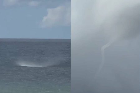 VÍDEO: O que era aquela espiral no mar? Tromba-d’água chama a atenção de banhistas em Salvador
