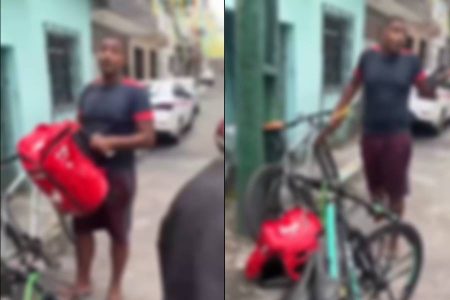 Entregador é “cercado” por colegas durante mobilização em Salvador
