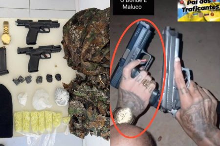 Dupla é baleada em confronto com policiais e armas e drogas são apreendidas em Maragogipe